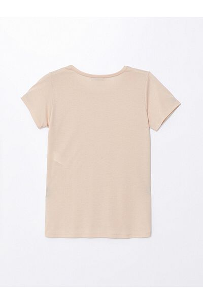 LC Waikiki Γυναικείο T-Shirt LCW - Crew Neck, εμπριμέ, κοντομάνικο