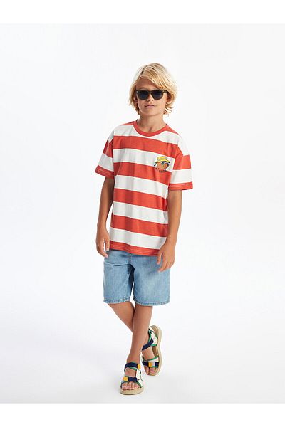 LC Waikiki LCW Boys T-Shirt - Comfortable Fit, Crew Neck, Solid Fabric