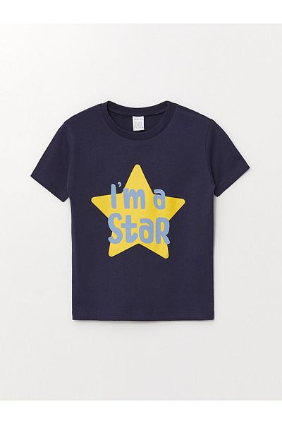 LC Waikiki LCW Baby Boy T-Shirt - Crew Neck, Short Sleeve, Printed