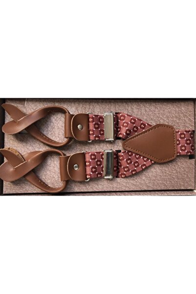 KemerSepeti Düğmeli Açık Kahve Pantolon Askısı