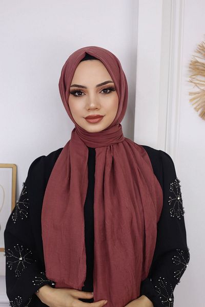 feronis Hijab Women's Bamboo Shawl Model _Dried Rose