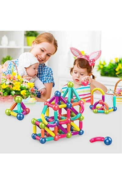 Genel Markalar Manyetik Çubuklar ve Toplar 25 Parça STEM Oyuncağı Eğitici Zeka Geliştirici Oyuncak Mega Boy