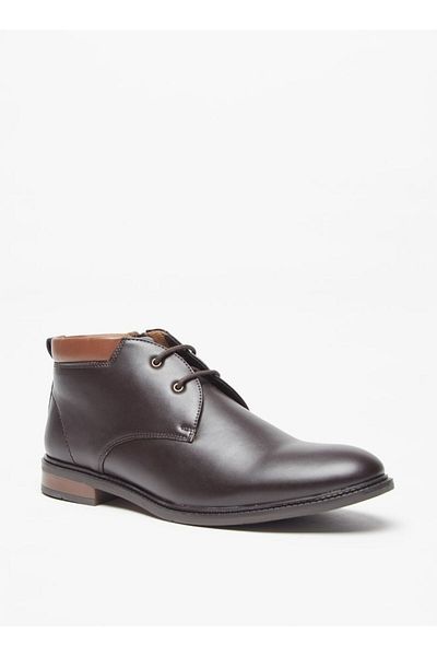 LBL by Shoexpress Solid Chukka Boots with Zip Closure