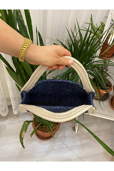 ModaCardin Geantă decorativă pentru femei din iută în stil mini boem Rose