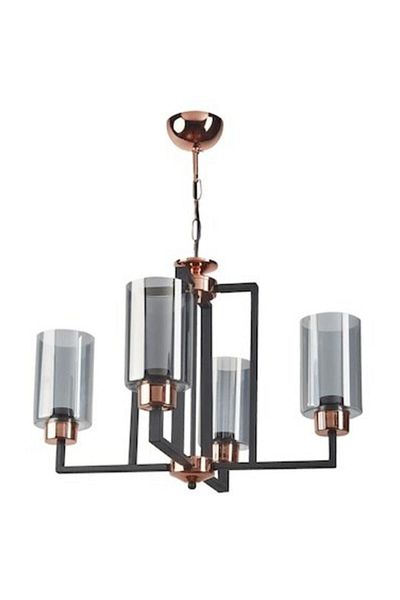 Kydonia Dizayn Datca Retro Copper Black ديكور غرفة المعيشة - المطبخ - غرفة النوم مصباح معلق ثريا مكونة من 4 قطع