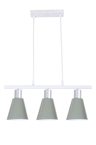 Fer Avize Trendy Modern Design Cafe Kitchen Living Room Green Colored 3-Piece Chandelier