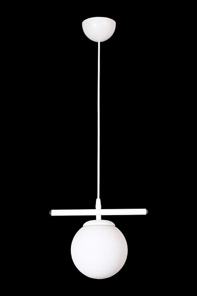 Fer Avize Ekobe Modern Design Cafe - Kitchen - Living Room - Hall White Color Glass Single Chandelier