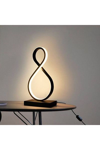 Fer Avize Tokyo Modern Design Black Color White Led Lighted Led Table Lamp - Lampshade - Night Light