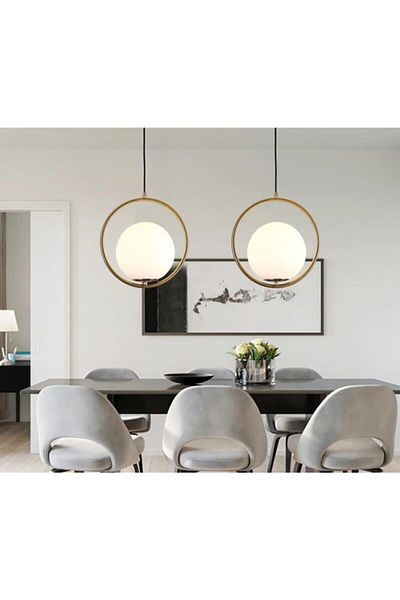 Fer Avize Sosa Decorative Modern Black Antique Color White Glass Living Room - Kitchen - Bedroom 2-Piece Chandelier