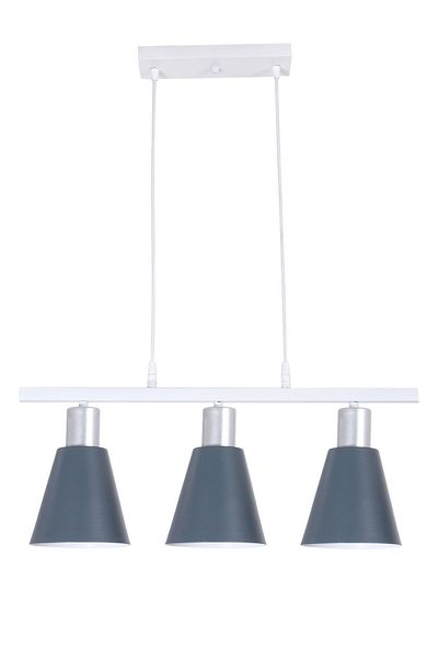 Fer Avize Trendy Modern Design Cafe Kitchen Living Room Anthracite Colored 3-Piece Chandelier