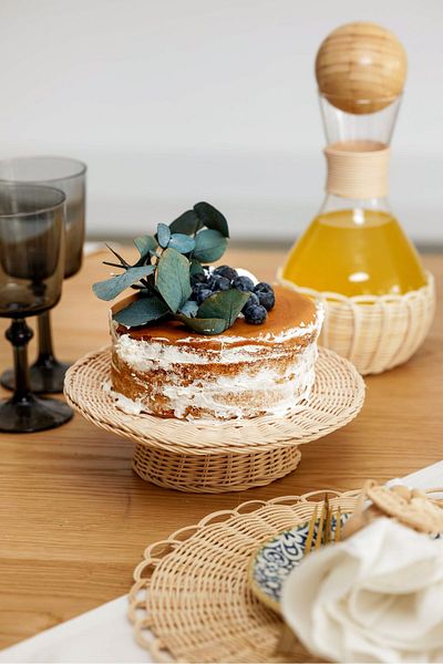 Maison Avf Rattan Bohemian Bamboo Patisserie - Standing, Wicker Presentation and Cake Serving Stand