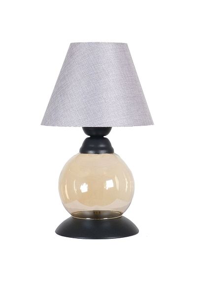 Fer Avize Noki Black Modern Design Honey Glass Lampshade - Table - Gray Hat Night Lamp