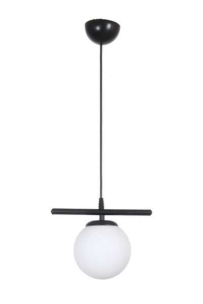 Fer Avize Ekobe Modern Design Cafe - Kitchen - Living Room - Hall Black Color White Glass Single Chandelier