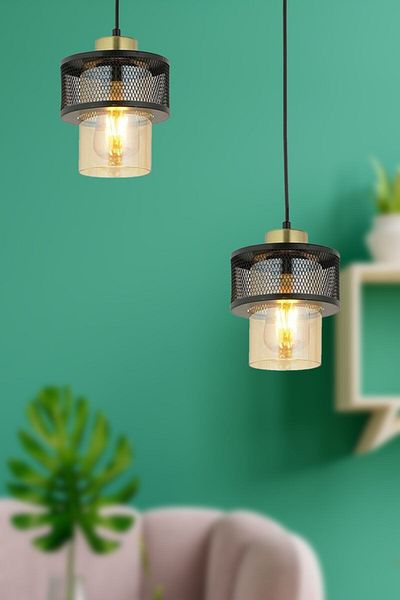 Fer Avize Fantastic Modern Pendant Lamp Black 2 Piece Chandelier
