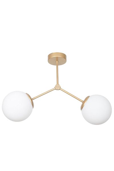 Fer Avize Focus Modern Design Living Room - Kitchen - Cafe - Hall - Bedroom Antique Color White Glass 2-Piece Chandelier