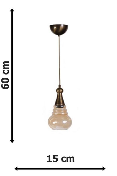 Fer Avize Lesya Modern Honey Glass Single Chandelier