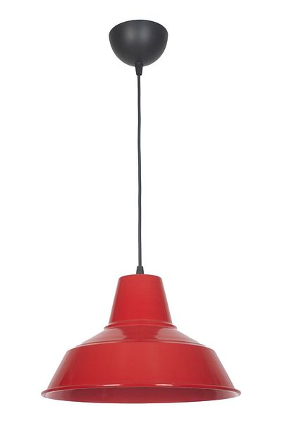 Fer Avize No33 Modern Design Red Color Metal Pendant Lamp Cafe - Kitchen Single Chandelier