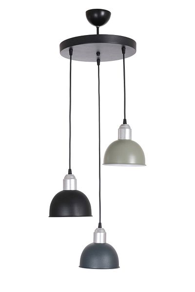 Fer Avize Şirine Modern Design Kitchen Living Room Bedroom Black Anthracite Green Color 3-Piece Chandelier