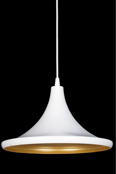 Fer Avize No20 Modern Design White Inside Gold Color Meta L Pendant Lamp Cafe - Kitchen Single Chandelier