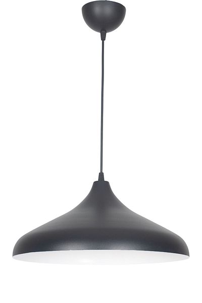 Fer Avize Nil Modern Metal Finished Black Inside White Pendant Lamp Cafe - Kitchen Single Chandelier