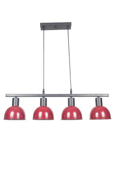 Fer Avize Cute Special Design Cafe Kitchen Dining Table Top Metal Row Claret Red Color 4-Piece Chandelier