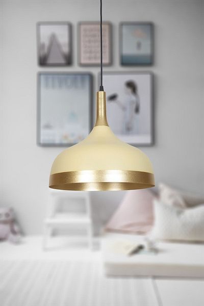 Fer Avize Cosmos Special Design Sports Modern Cream Gold Cafe - Kitchen Pendant Lamp Single Chandelier