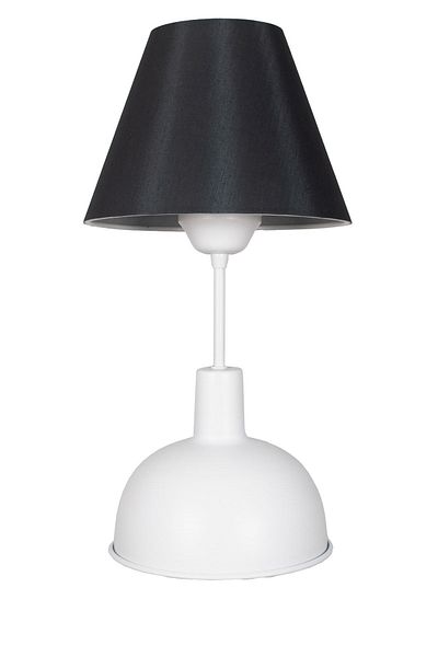 Fer Avize Prague Modern Design Black Headed White Base Lampshade - Table - Night Lamp