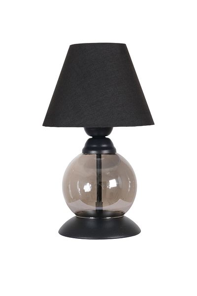 Fer Avize Noki Black Modern Design Smoked Glass Lampshade - Table - Night Lamp with Black Hat