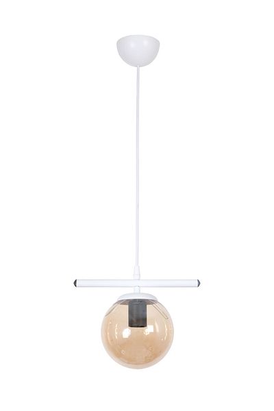 Fer Avize Ekobe Modern Design Cafe - Kitchen - Living Room - Hall White Color Glass Single Chandelier