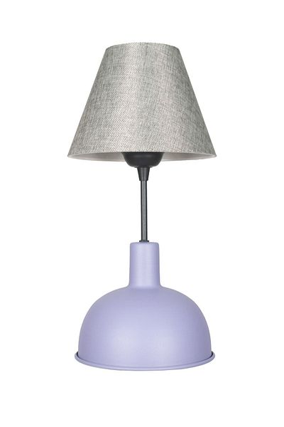 Fer Avize Prague Modern Design Gray Headed Lilac Base Lampshade - Table - Night Lamp