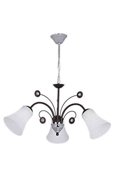 Fer Avize Idil Modern Lüks Tasarım Siyah Renk Beyaz Camlı Salon - Mutfak - Ya...