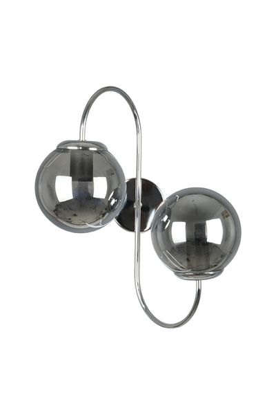 Fer Avize Jupiter Sconce - Modern Design, Chrome Smoke Glass Hall Wall Sconce for Cafe, Kitchen and Bedroom