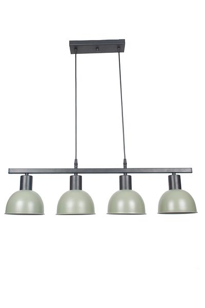 Fer Avize Cute Special Design Cafe Kitchen Dining Table Top Metal Row Green Color 4-Piece Chandelier