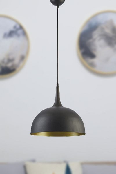 Fer Avize Manila Modern Black Color Antique Internal Metal Pendant Lamp Cafe - Kitchen Single Chandelier