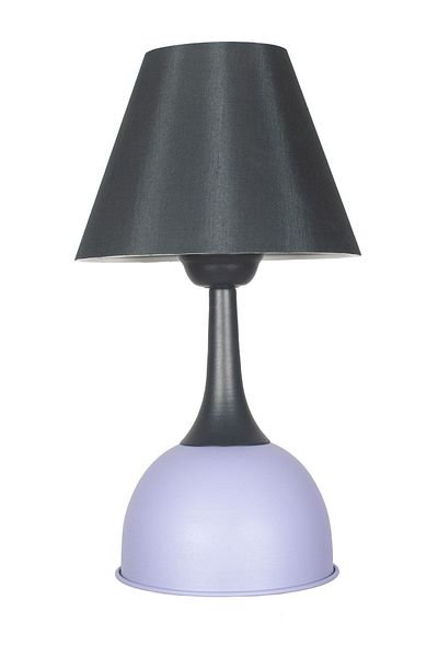 Fer Avize Cute Modern Design Black Headed Lilac Base Lampshade - Table - Night Lamp