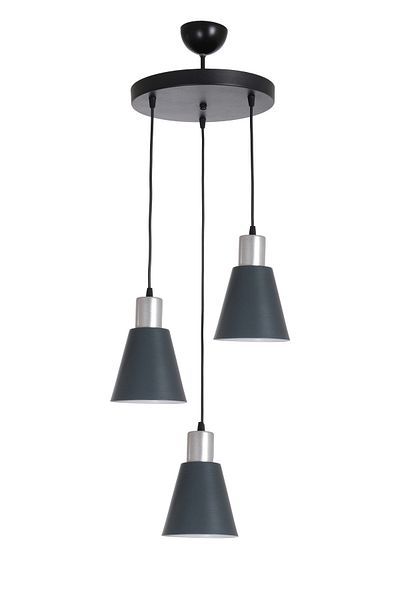 Fer Avize Trend Modern Design Living Room Cafe Kitchen Gray Lampholder Anthracite Color 3-Piece Chandelier