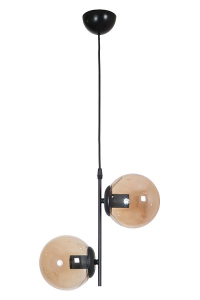 Fer Avize Vitaly 2-Piece Modern Sports Black Color Honey Glass Living Room - Kitchen - Bedroom Antique Chandelier