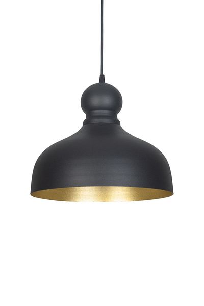 Fer Avize Sevgi Modern Design Antique Detailed Black Inside Gold Color Metal Single Chandelier