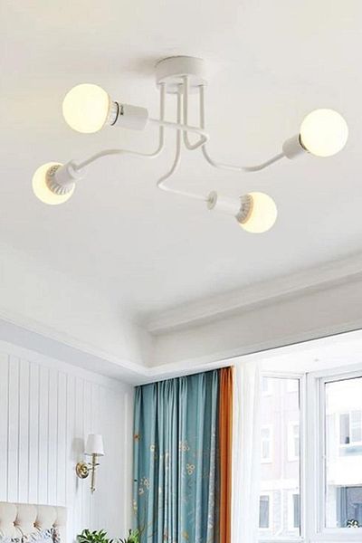 Fer Avize Scorpion Octopus Arm White Color Living Room - Kitchen - Bedroom 4-Piece Chandelier