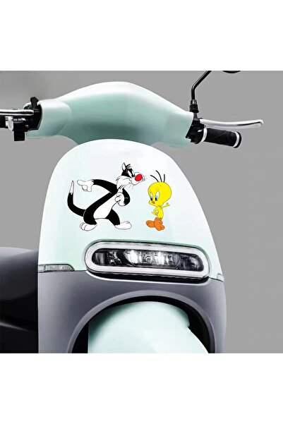 BENİMSER REKLAM Sylvester & Tweety Sticker Araba, Motorsiklet, Kask, Laptop, ...