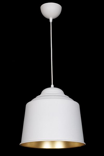 Fer Avize No13 Modern Design White Inside Gold Color Metal Pendant Lamp Cafe - Kitchen Single Chandelier