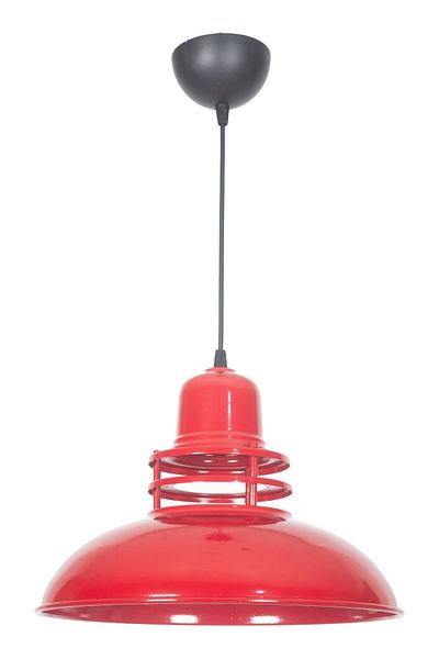 Fer Avize Lantern Modern Design Finished Pendant Lamp Metal Red Color Pendant Lamp Cafe - Kitchen Single Chandelier