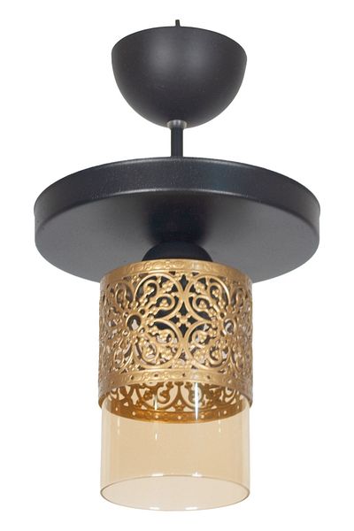 Fer Avize Ft Modern Design Plafonier Black Color Honey Glass Living Room - Kitchen - Bedroom Single Chandelier