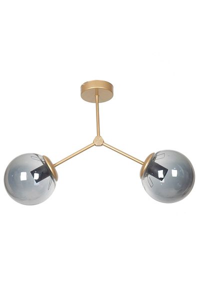 Fer Avize Focus Modern Design Living Room - Kitchen - Cafe - Hall - Bedroom Antique Color Smoked Glass Chandelier of 2