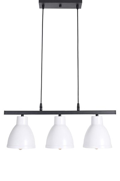 Fer Avize Denis Modern Design Living Room - Kitchen - Cafe Black Case White Color 3-Piece Chandelier
