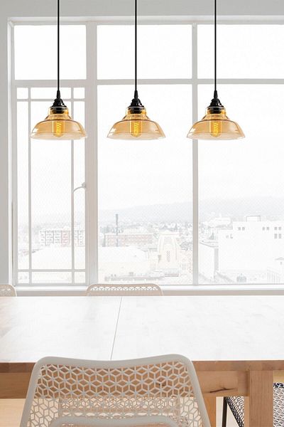 Fer Avize Dilberay Luxury Modern Row Balcony Dining Table Top - Living Room 3-Piece Chandelier