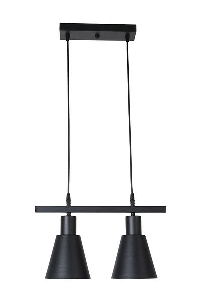 Fer Avize Trend Modern Design Metal Cafe - Kitchen - Living Room - Hall Black Color 2-Piece Chandelier