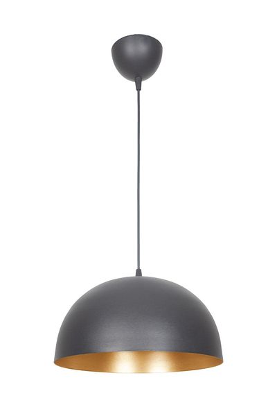 Fer Avize Madrid Special Design Cafe - Kitchen Model Metal Black Inside Gold Pendant Lamp Single Chandelier