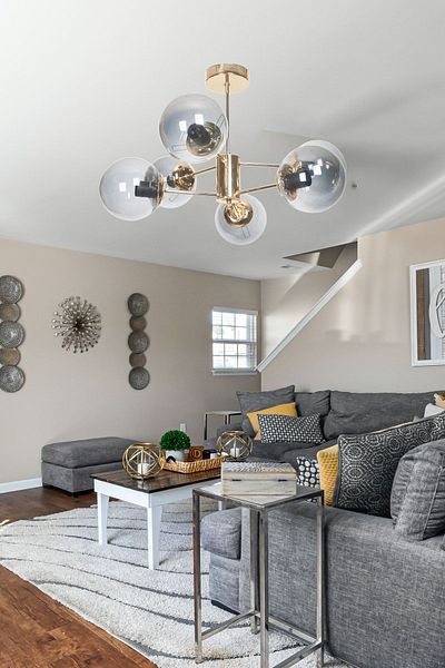 Fer Avize Oscar Modern Luxury Design Gold Color Case Smoked Glass Living Room - Kitchen - Bedroom 6-Piece Chandelier