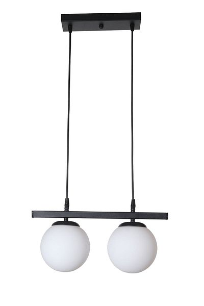 Fer Avize Caesar Modern Design Cafe - Kitchen - Living Room - Hall Black Color Glass 2-Piece Chandelier